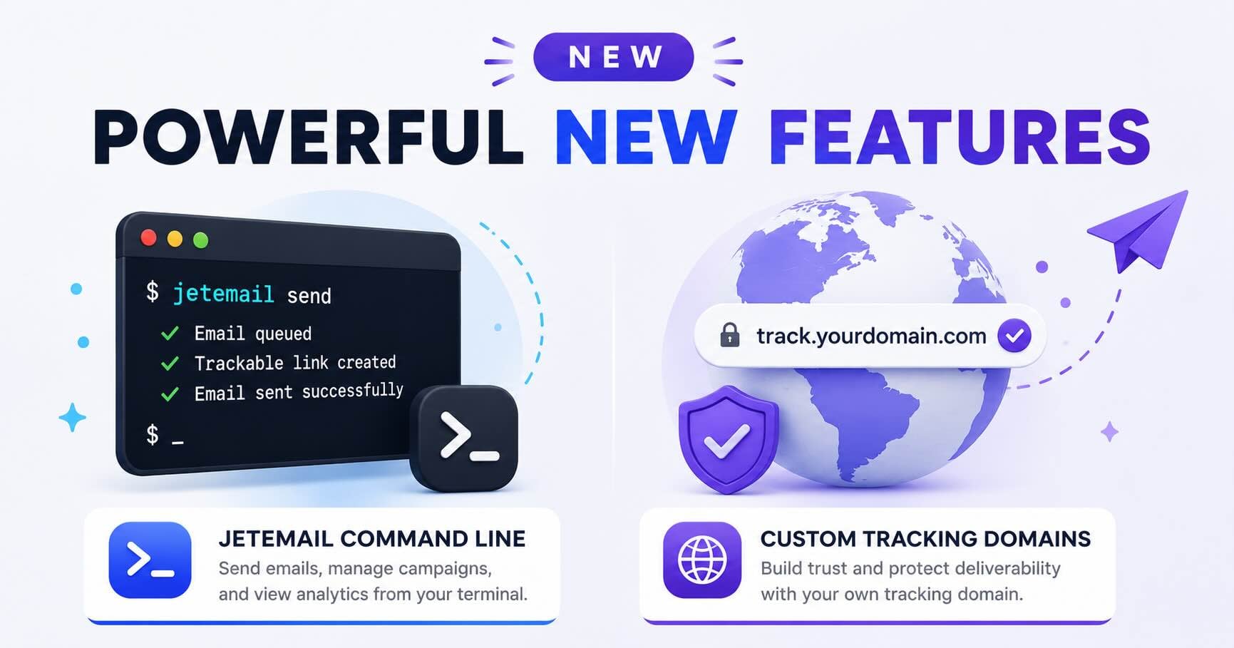 Blog post thumbnail for The JetEmail CLI Is Here. So Are Branded Tracking Links.