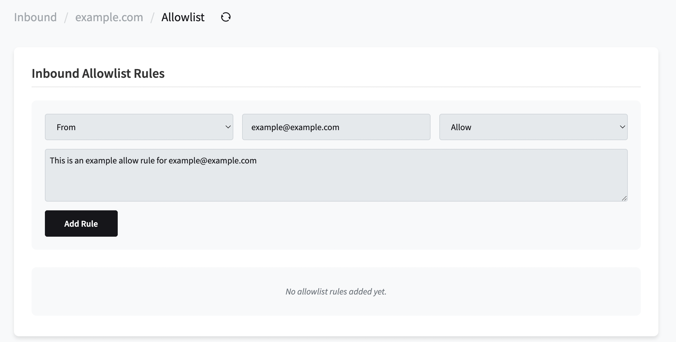 Configured allow